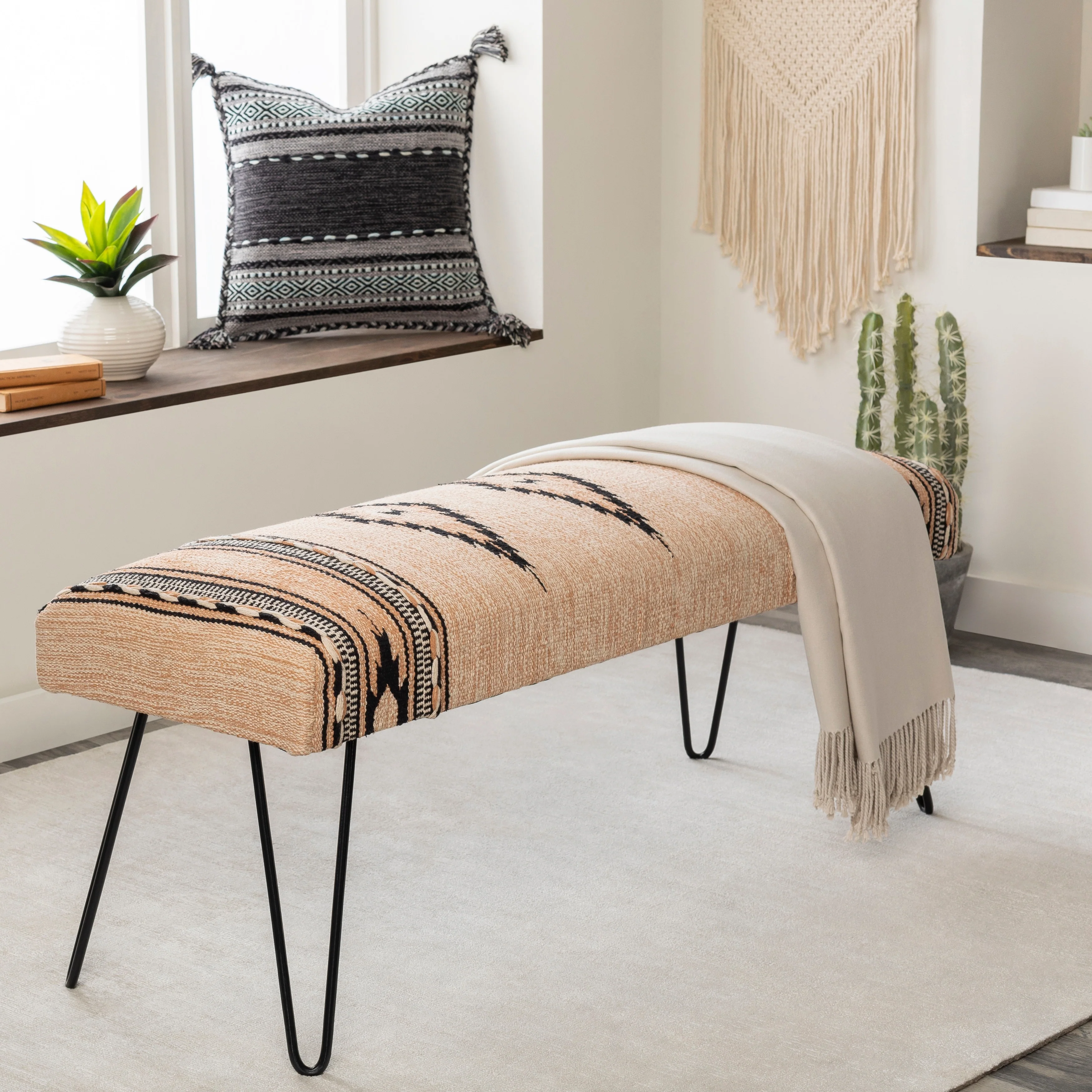 Avril Modern Southwestern Upholstered Bench