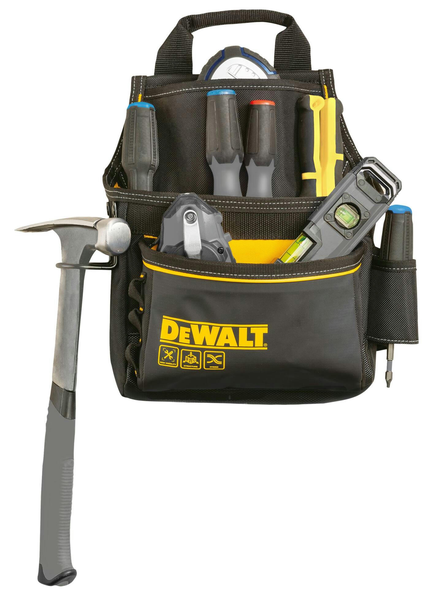 DEWALT Open Structure Tool Holder Single Pouch, Dirt-repellant, Lightweight, 12 Pockets