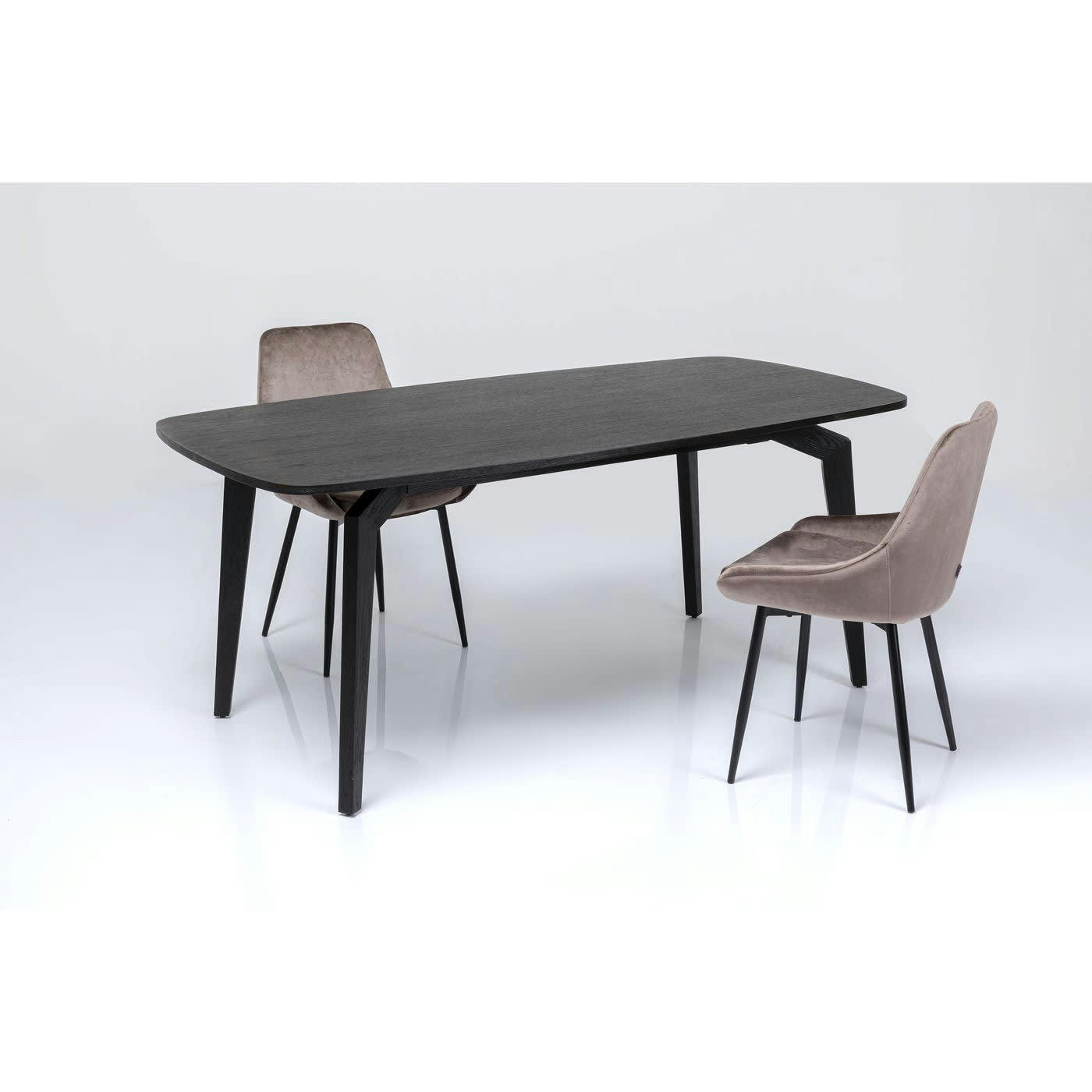 MILANO - Table à manger 8 personnes en peuplier et chêne noir L180