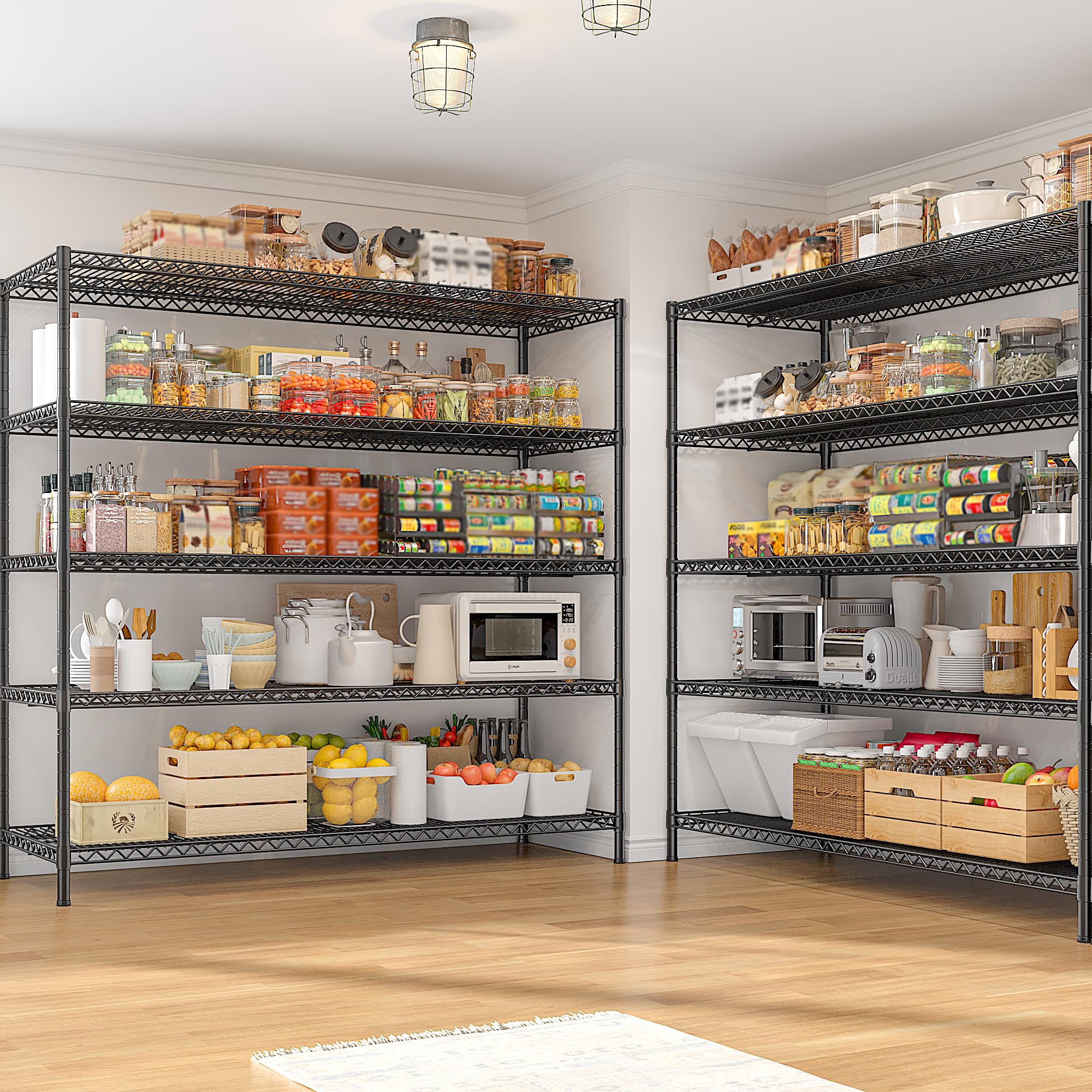 REIBII 55.5 W Heavy Duty Metal Shelving Unit - 5 Tier Storage