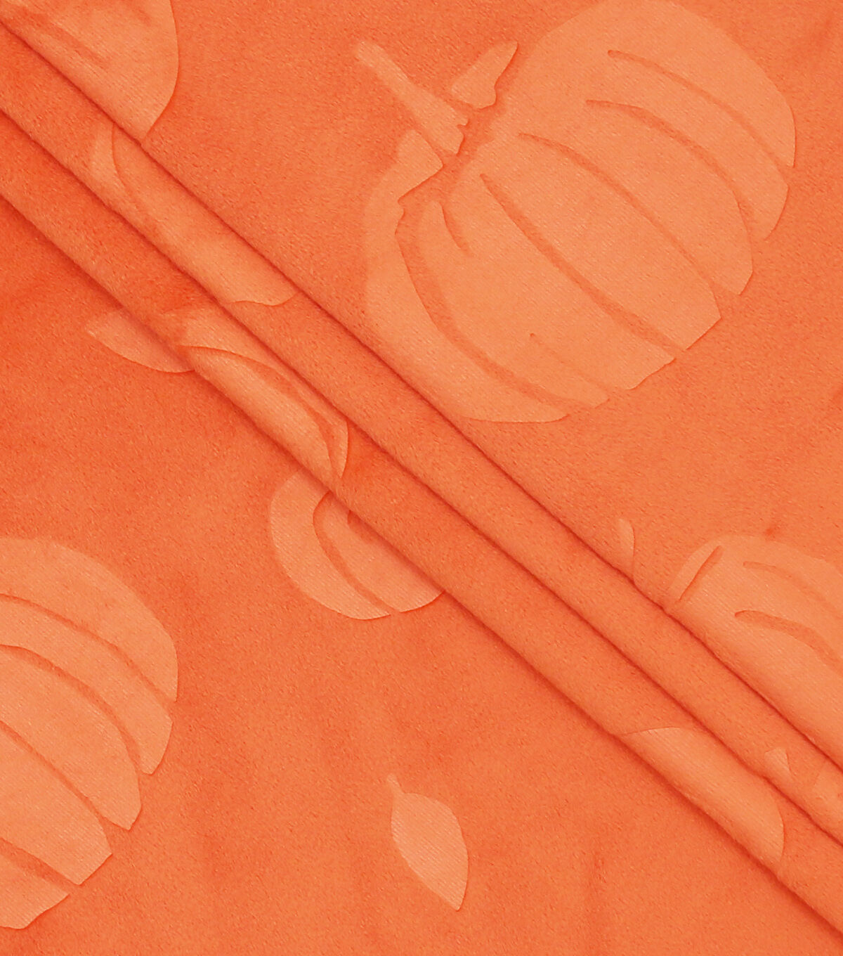Orange Pumpkin Embossed Soft & Minky Fabric