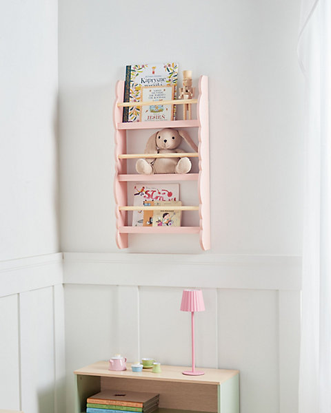 Bibliothèque murale RIGOLET 80 cm Rose pastel