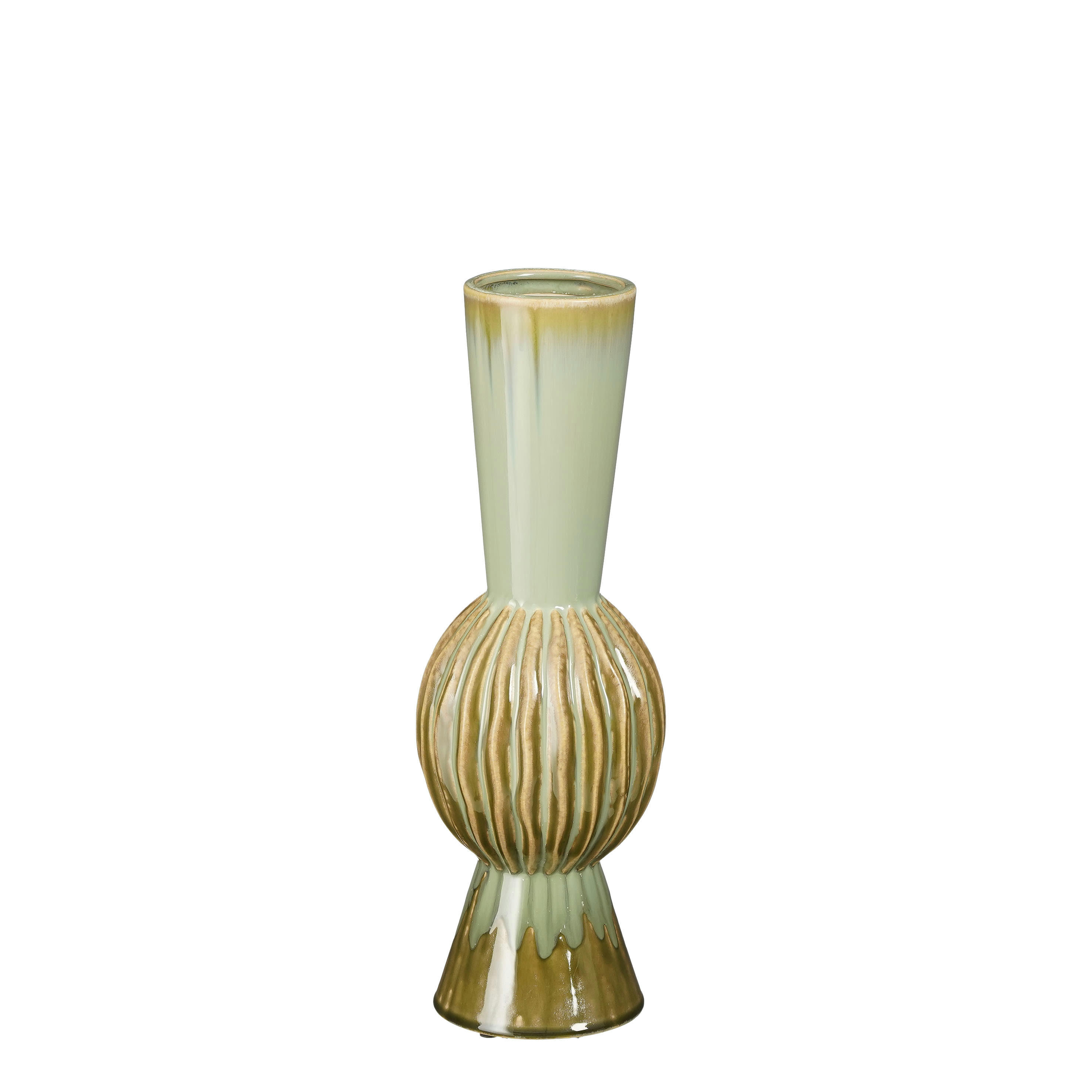 NOOR - Vase en céramique vert clair H40,5