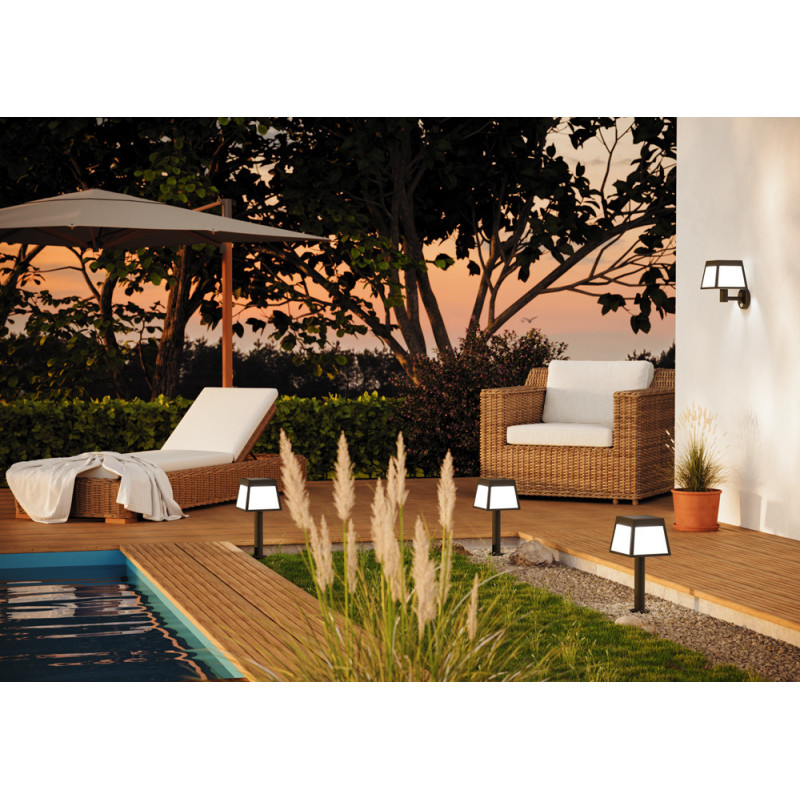 Applique LED solaire Altilia avec détecteur de mouvement noire 7,5 W EGLO