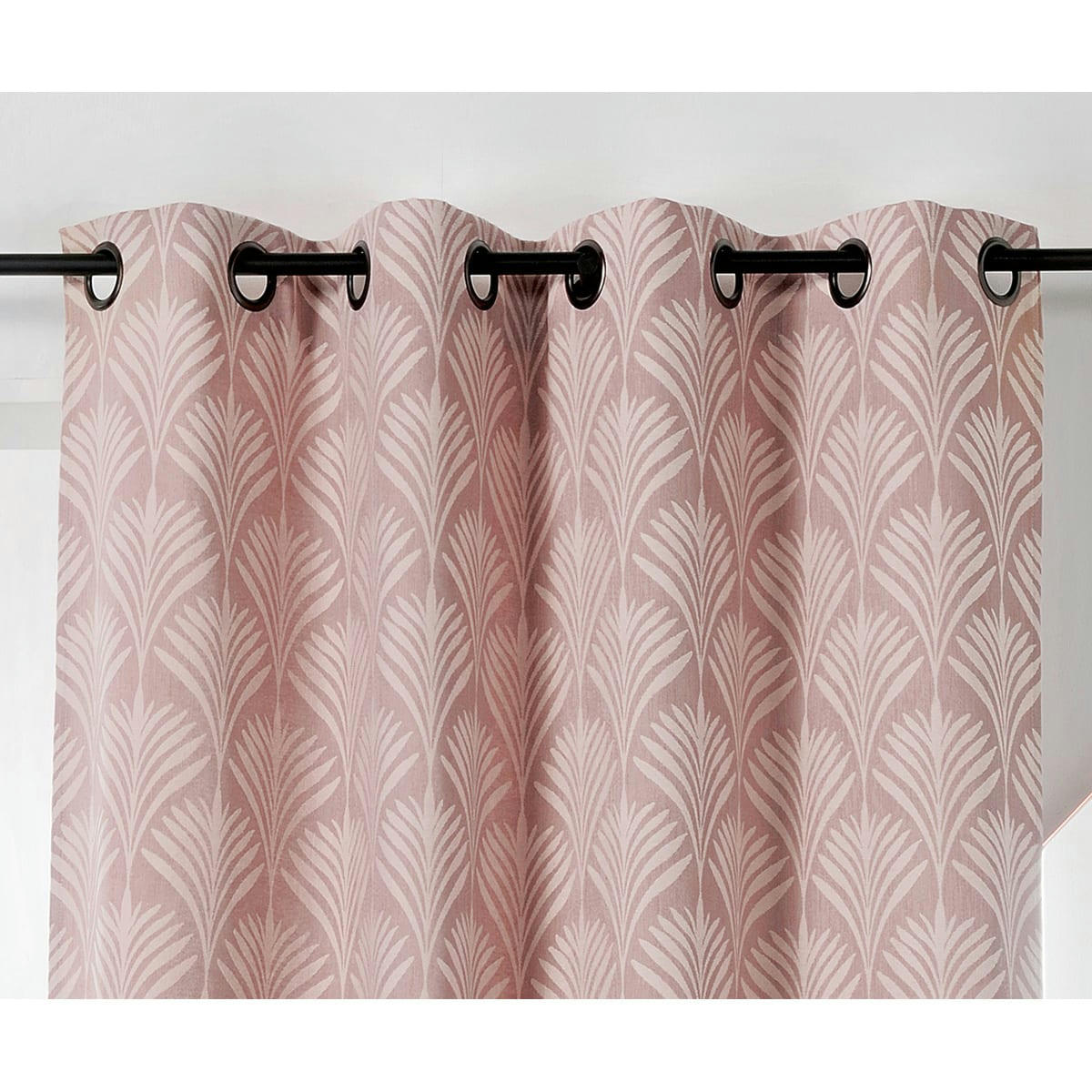 - Rideau esprit art nouveau coton rose clair 140x240 cm