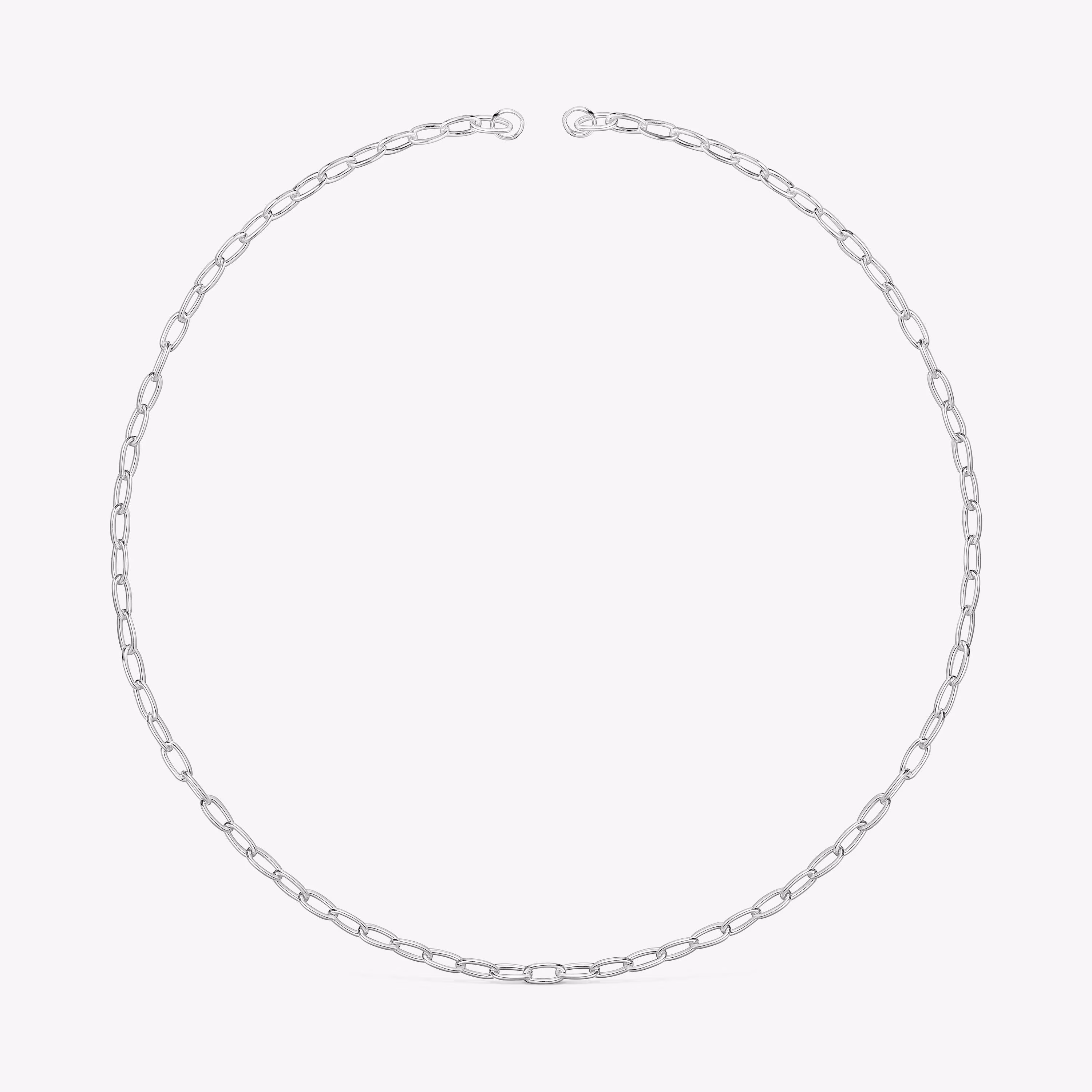 Collar corto de plata Hold Oval