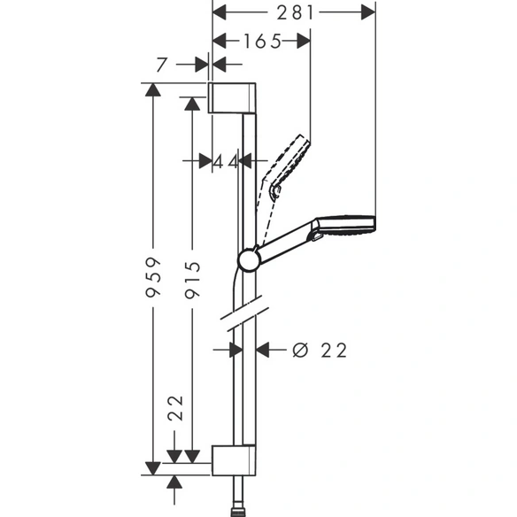 Brause-Set, »Crometta«, HxT: 95,9x28,1 cm, messingfarben