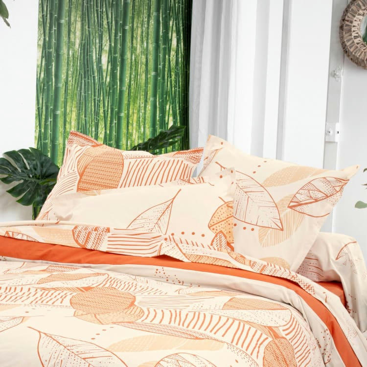 FOLIO - Housse de couette au feuillage léger coton terracotta 240 x 260