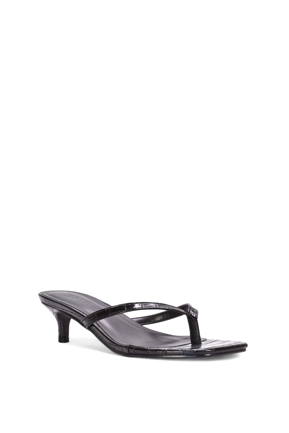 XY London Jane' Low Kitten Heel Sandal Mules With Toe Post