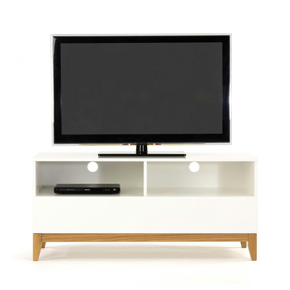 BLANCO - Meuble TV design scandinave Wide blanc