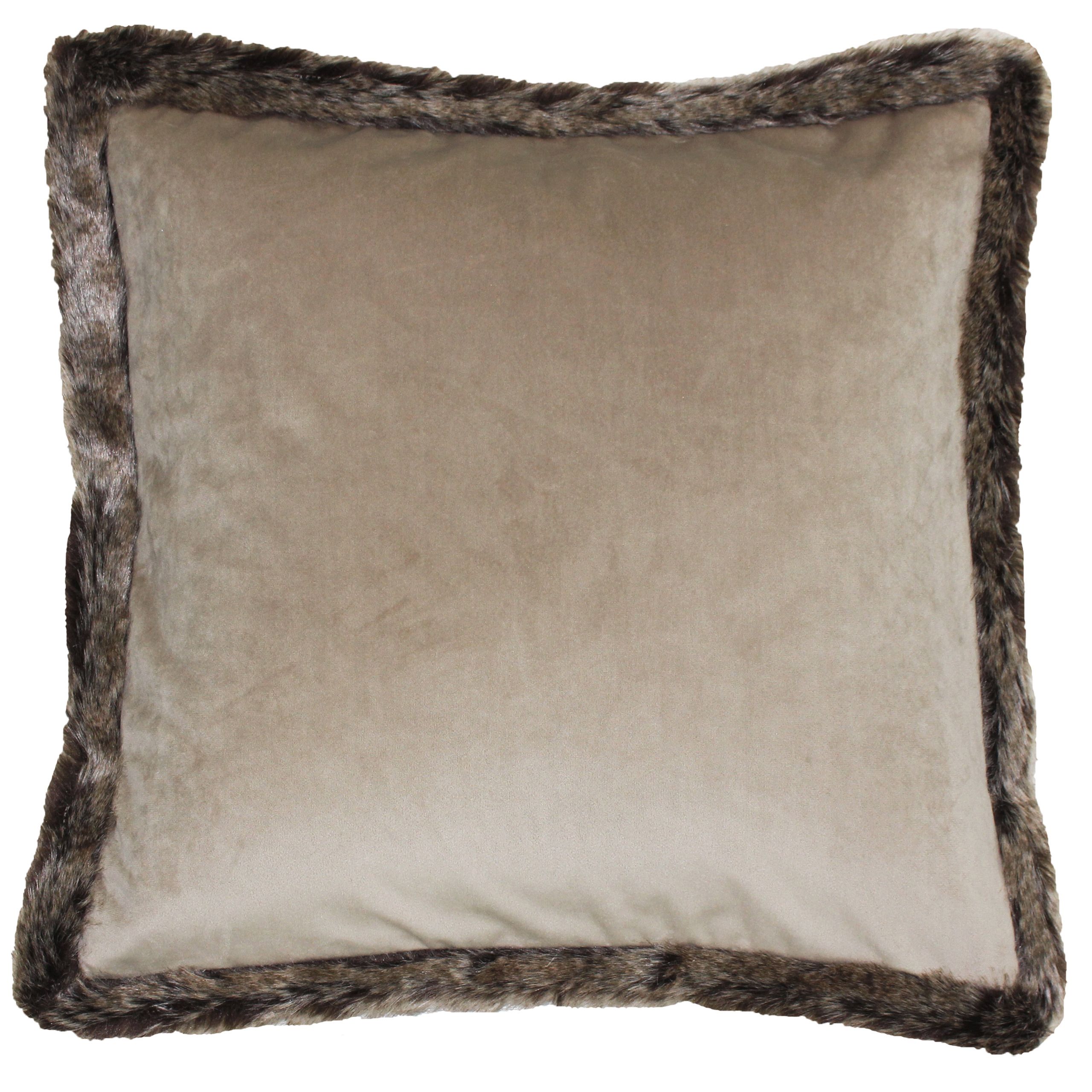 Paoletti Kiruna Faux Fur Trimmed Soft Velvet Cushion