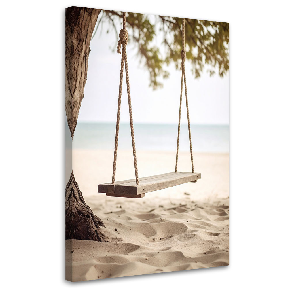 Obraz do salonu sypialni jadalni, Huśtawka plaża morze wydmy 20x30