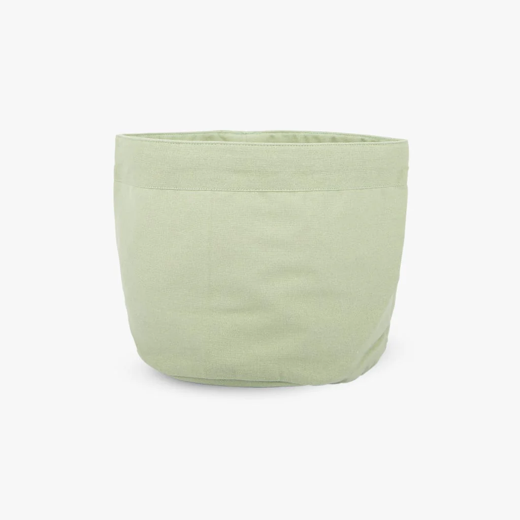 Cesto e Saco de Pão Algodão Verde Claro 4EVERYDAY