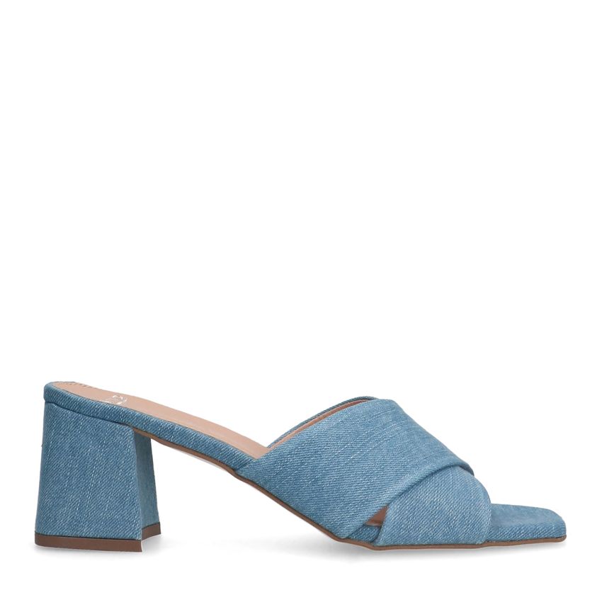 Manfield Blauwe denim pumps