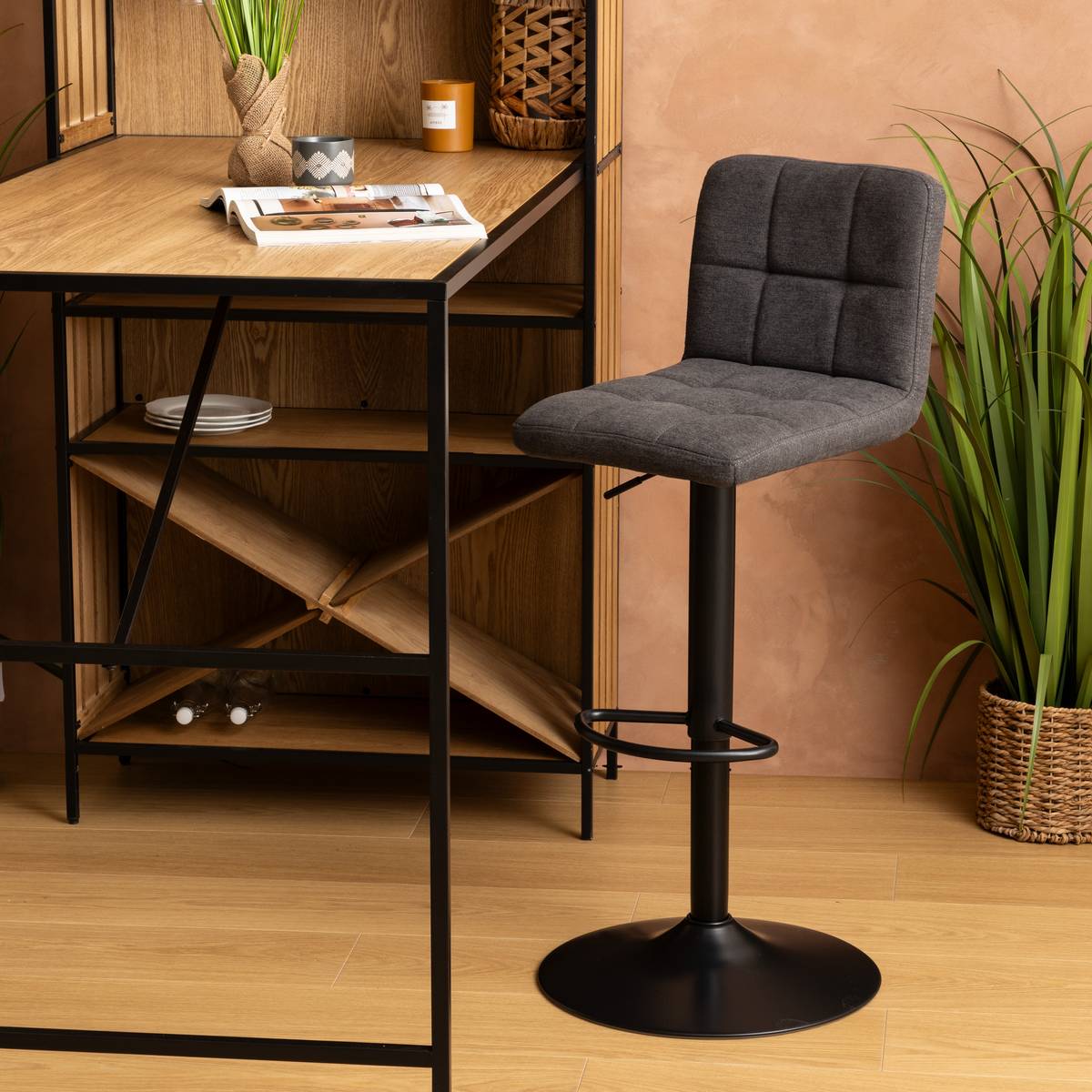 2 bar high-chairs "Delek" Gray, 104x52x45 cm