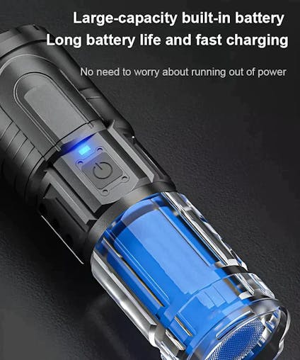 NNEOBA LED White Laser Telescopic Zoom Flashlight