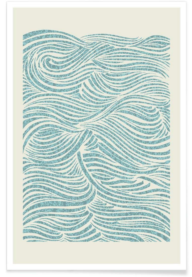 RIPTIDE - Affiche blanc ivoire & bleu