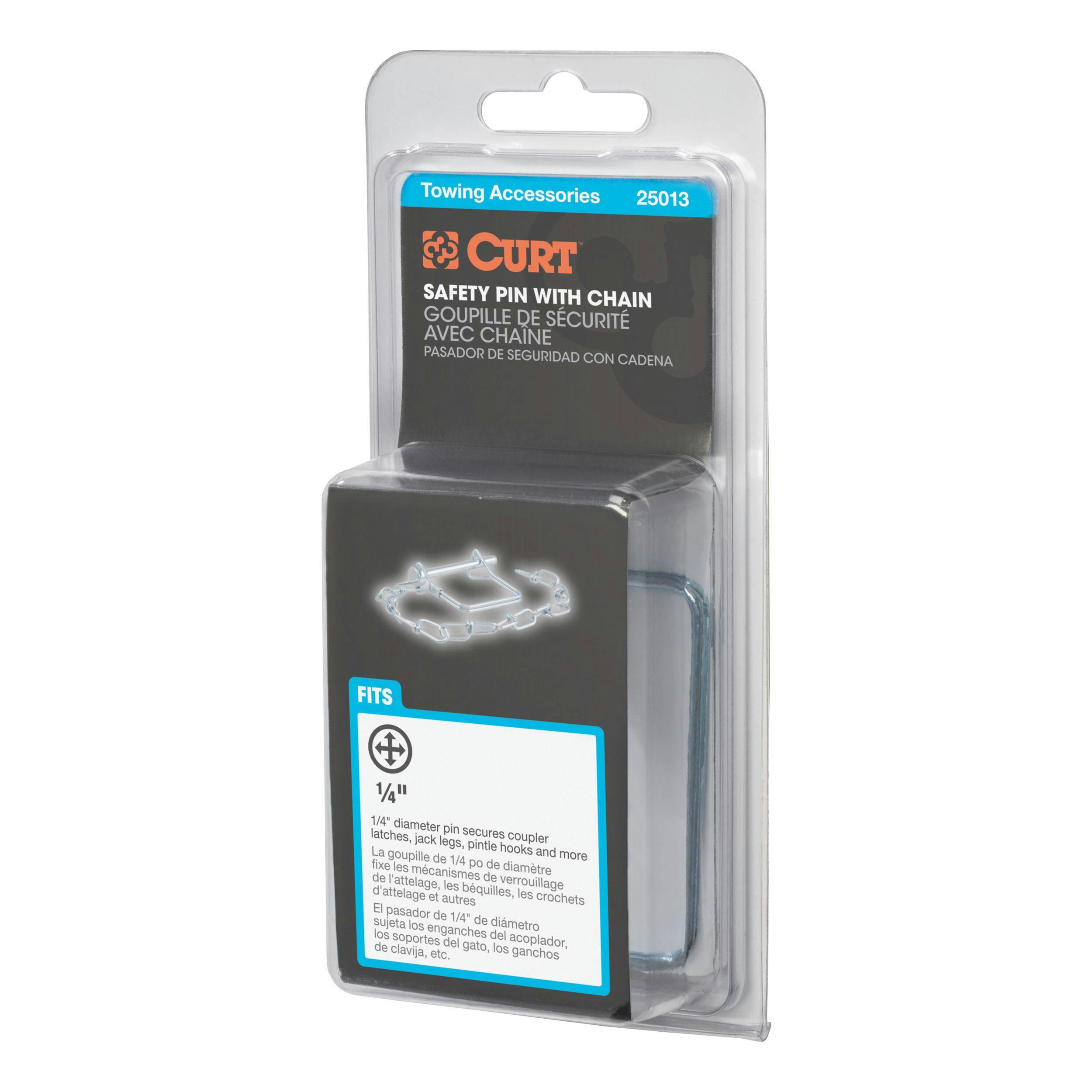 CURT 1/4-in Safety Pin with 12-in Chain (2-3/4-in Pin Length, Packaged)