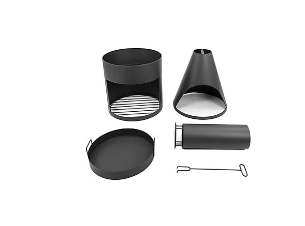 Brasero Noir Cheminee Exterieur 45x45x135 cm Chauffage de terrasse Jardin Terrasse et ou Camping