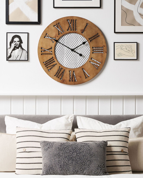 Zegar ścienny okrągły60 cm ciemne drewno