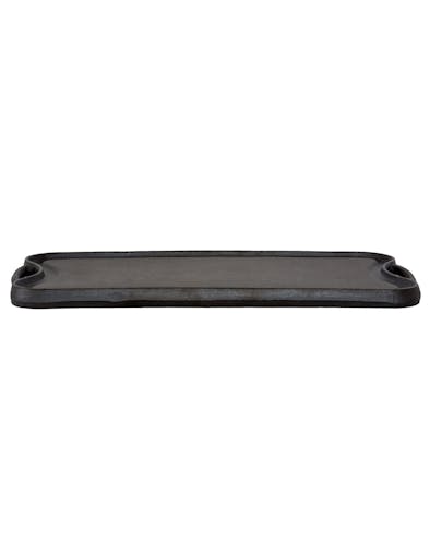 Oil-seasoned Ready to use 50.7x25.8cm Reversible Cast Iron Grill - Black