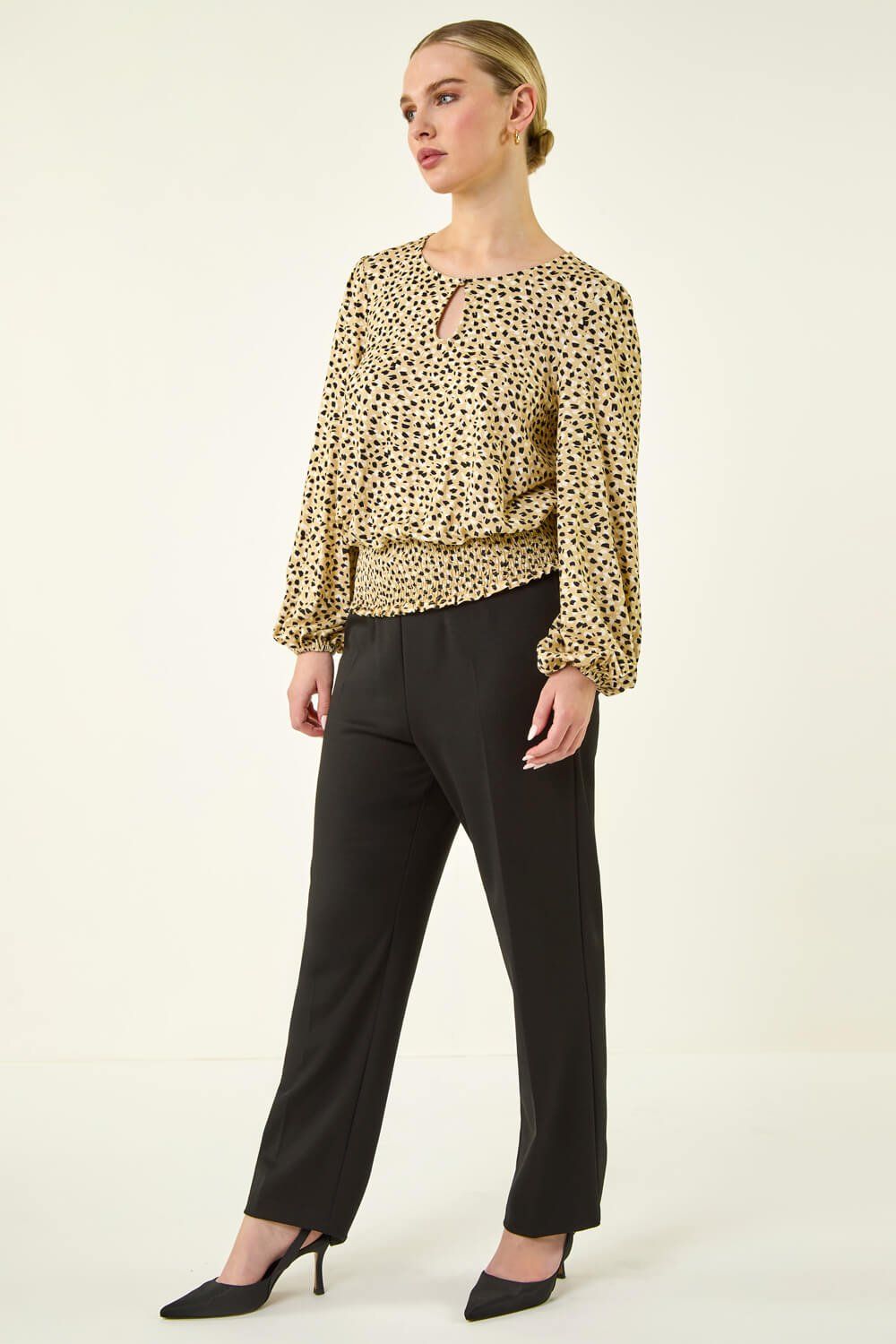 Roman Petite Printed Shirred Band Top