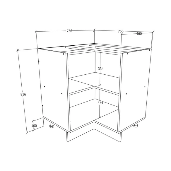 Eckschrank »Esilo«, BxHxL: 76 x 82 x 76 cm