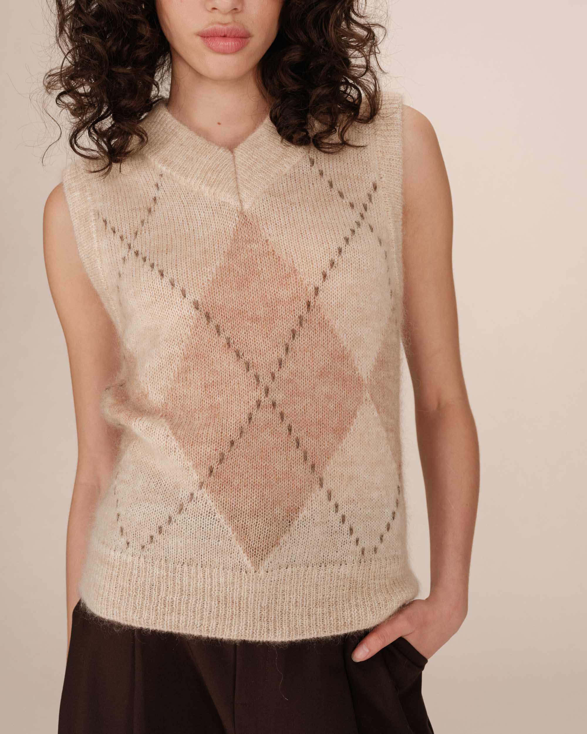 Pull en laine et mohair vanille Salvo