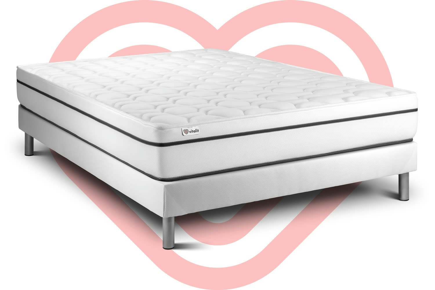 VITAL SPA - Ensemble Mousse  à mémoire de forme 140x190cm kit Blanc