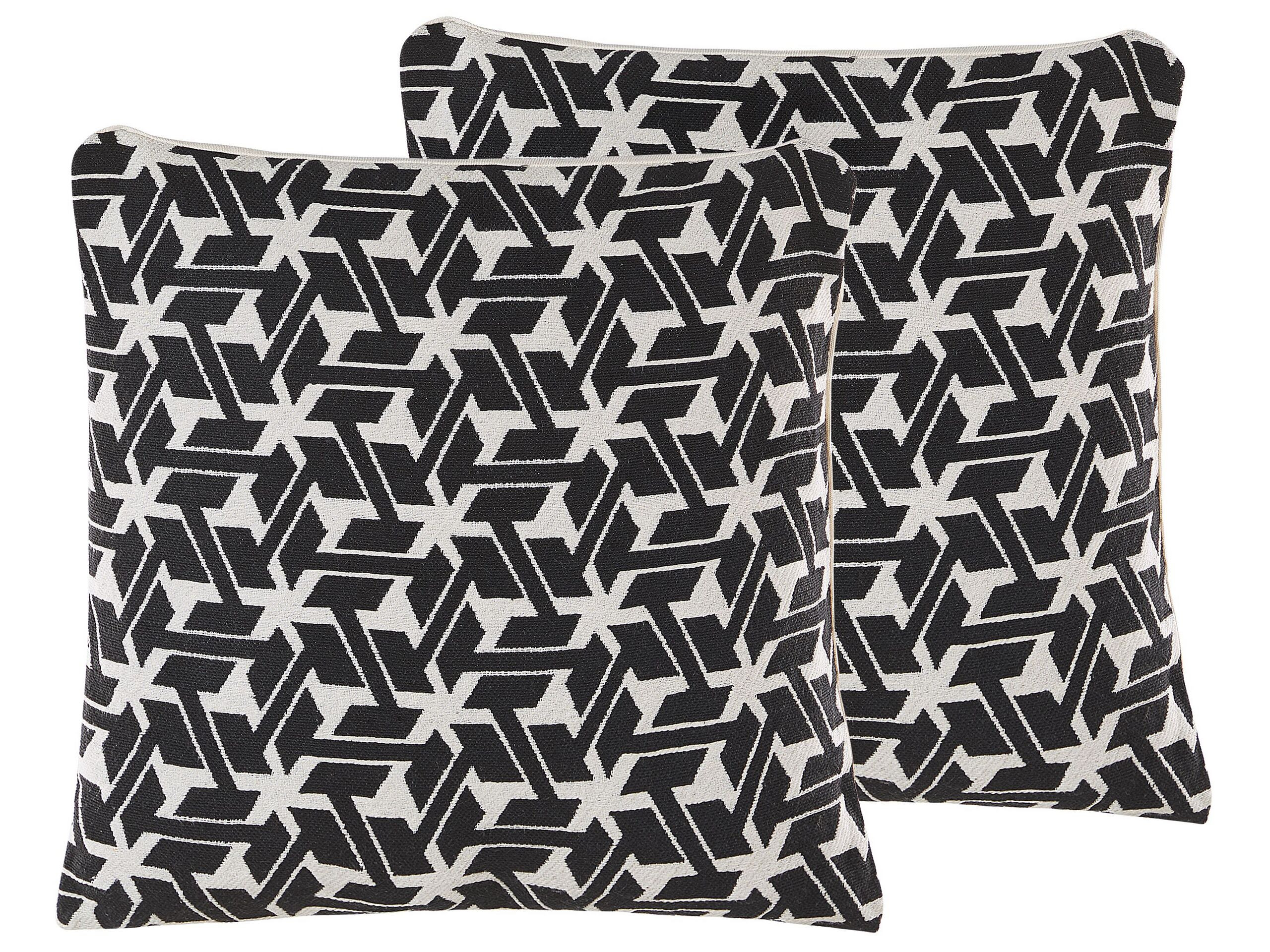 Zestaw 2 poduszek 45x45 cm czarno-biały
