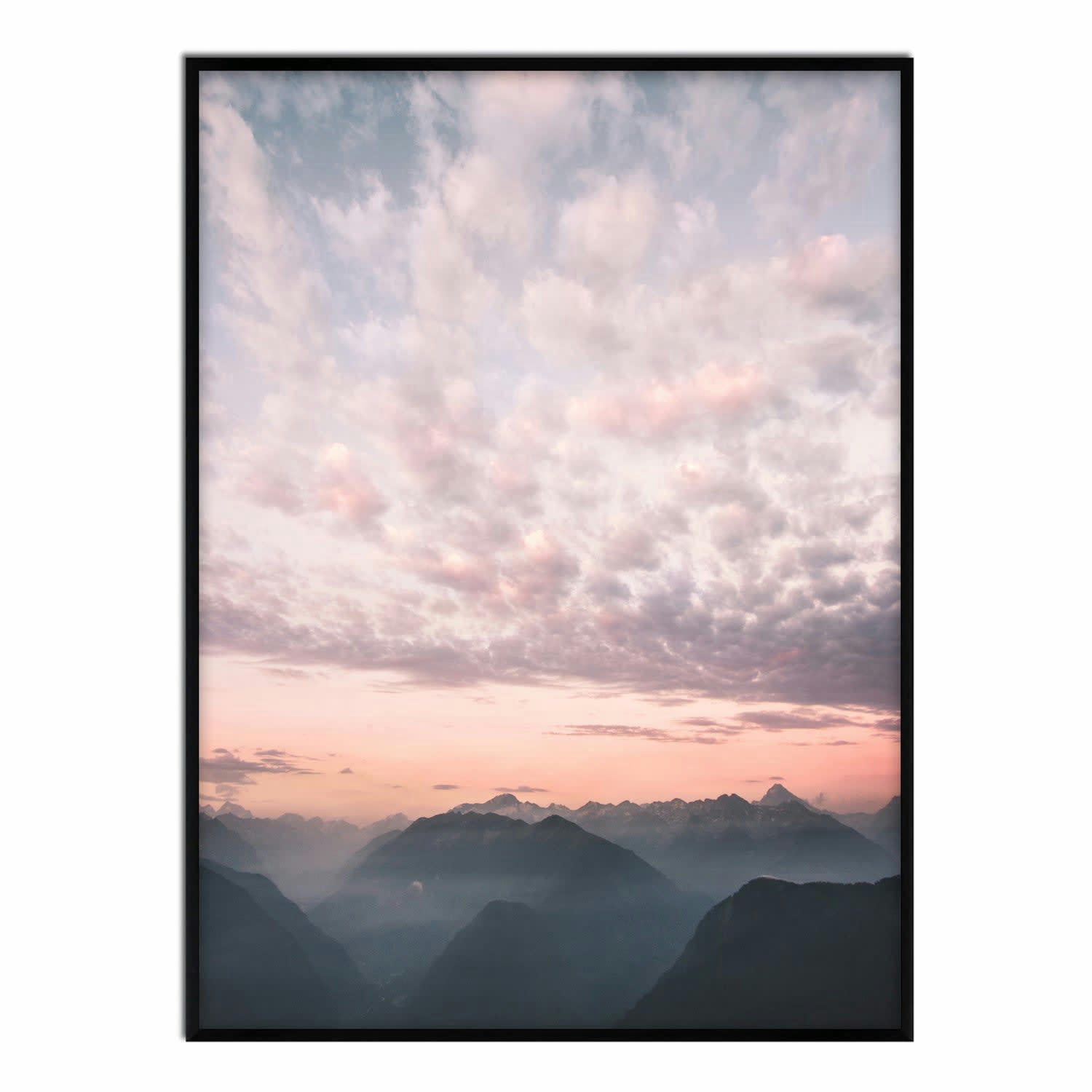 CIELO - Affiche avec cadre noir - Nuages - 50x70