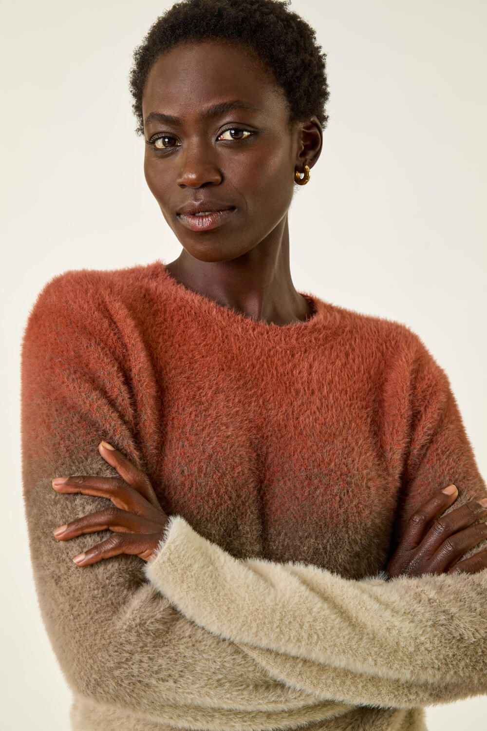 Roman Fluffy Ombre Knit Jumper