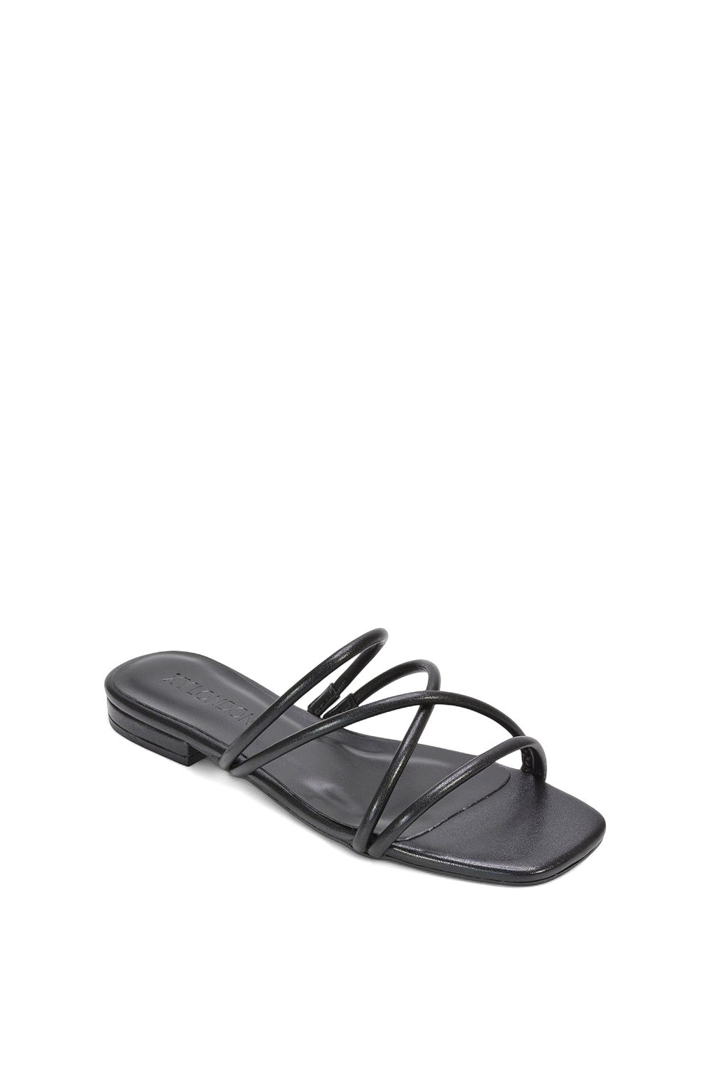 XY London Suzzie' Strappy Flat Slider Sandal Mules With Square Toe