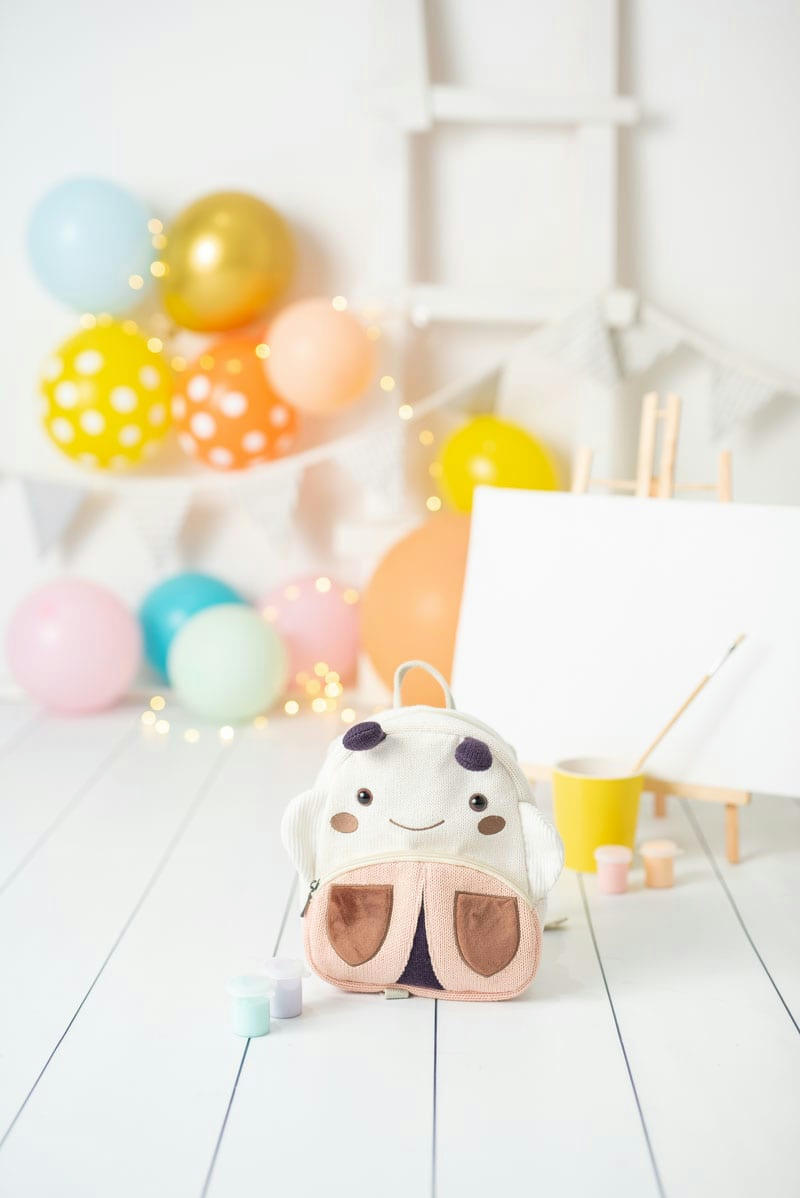 MOCHILAS - Sac à dos 100% coton coccinelle Mila blanc