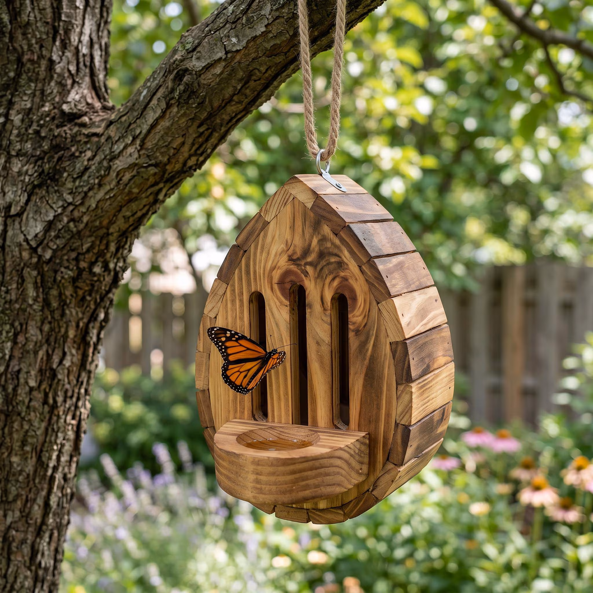 Handmade Garden Butterfly House with Feeder Station For Garden, Pollinator Butterfly House, Yard Decorating Gift, Butterfly Lovers Gift