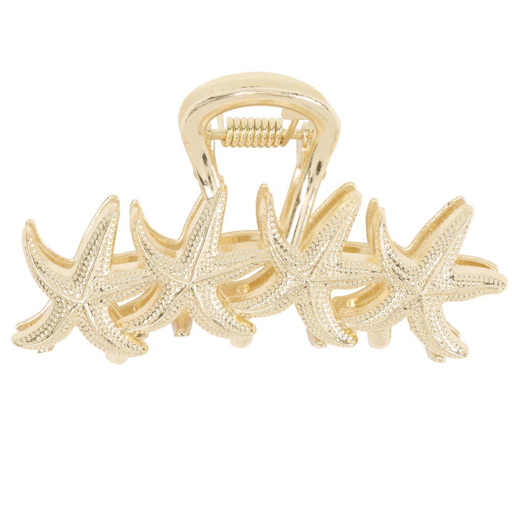 Pince cheveux étoile de mer doré L12cm