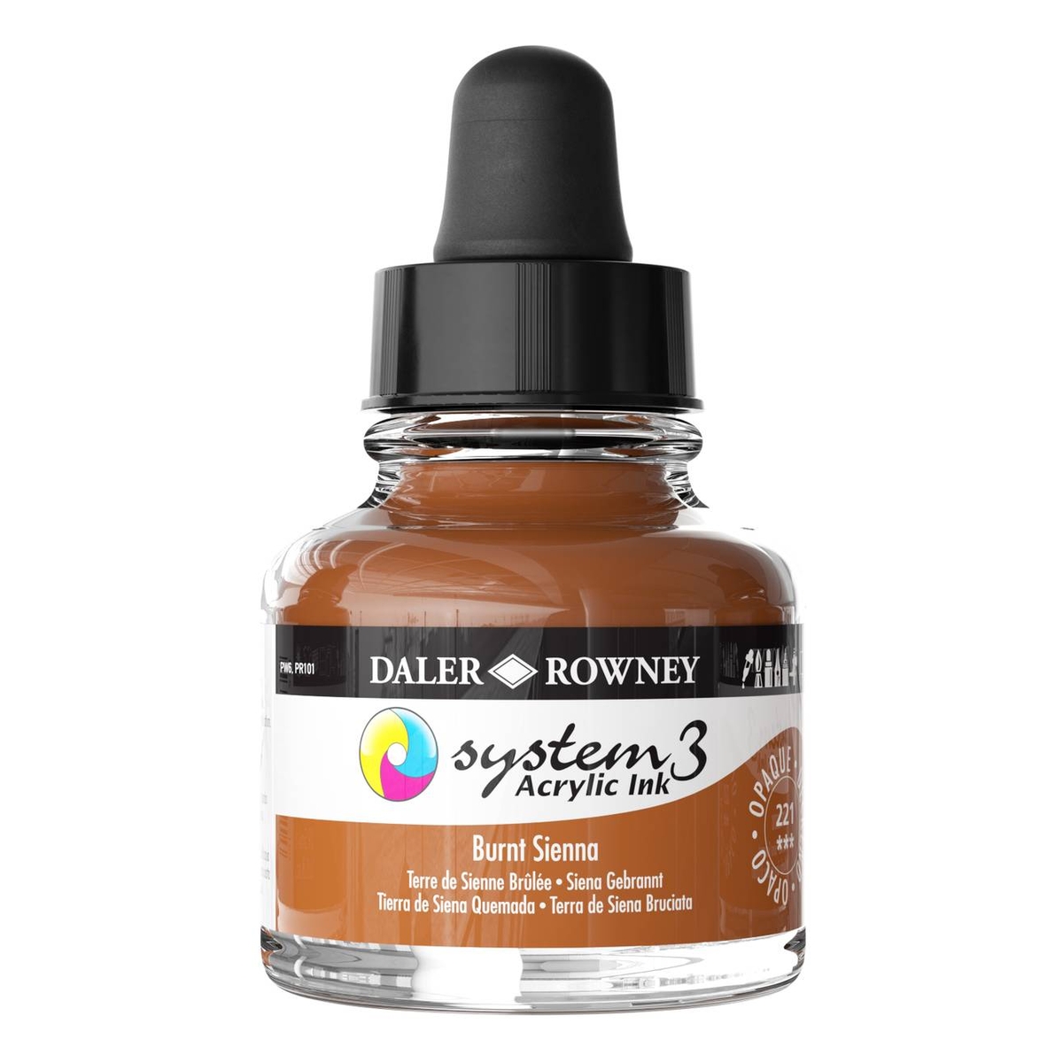 Daler-Rowney System3 Burnt Sienna Acrylic Ink 29.5ml