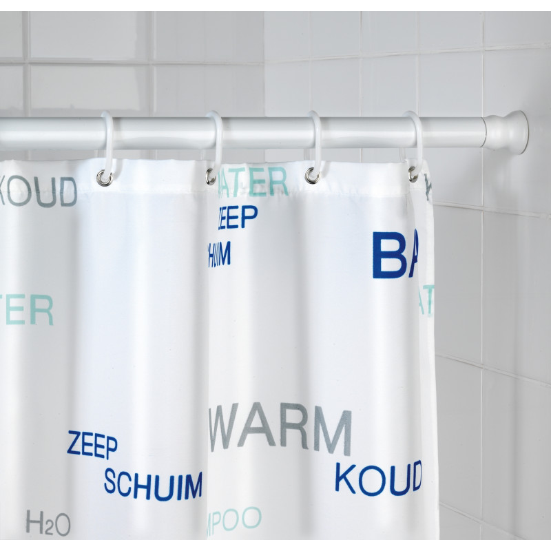 Barre de rideau de douche télescopique blanche Ø 28 mm 110-185 cm WENKO