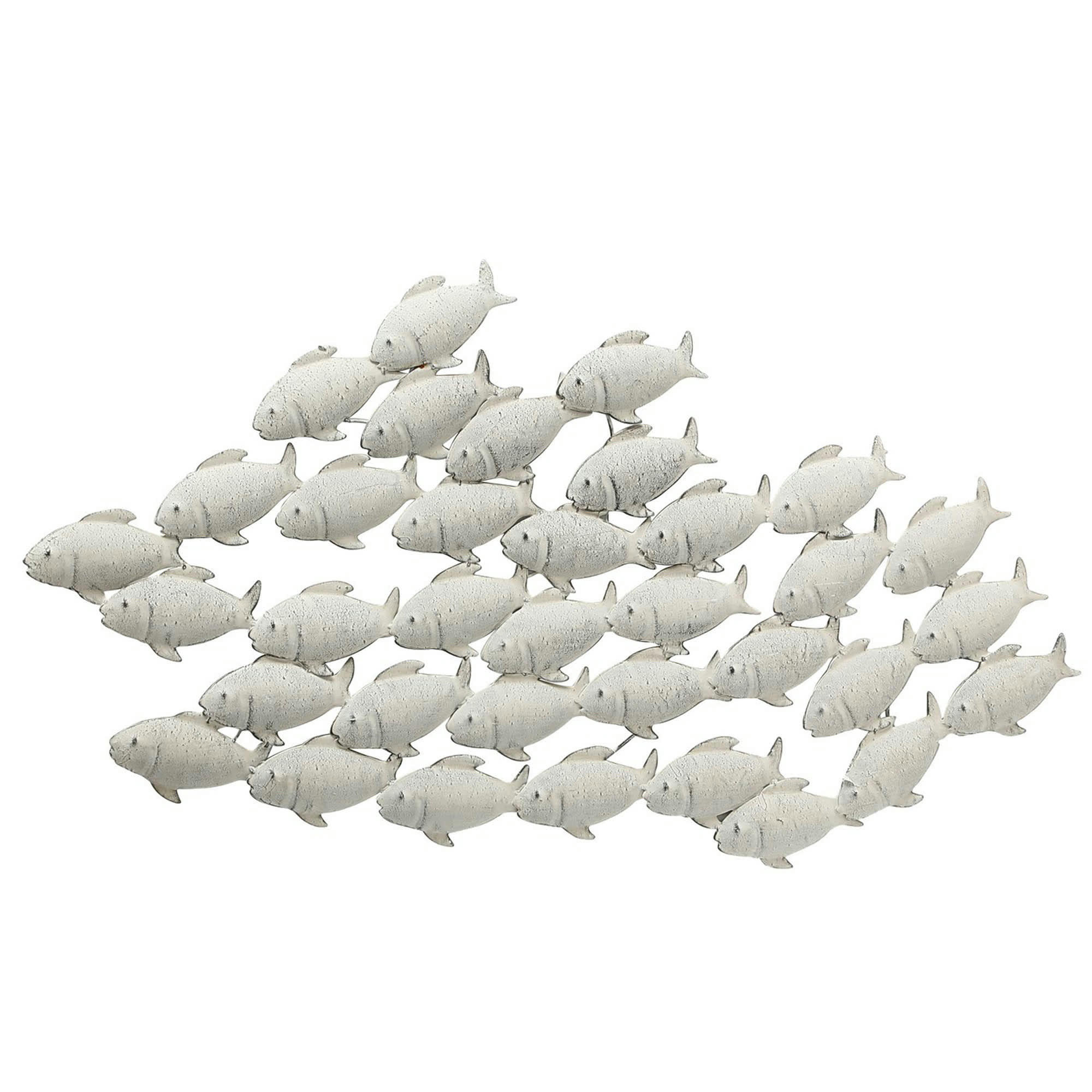 - Décoration murale en métal banc de poissons 97x2x53cm