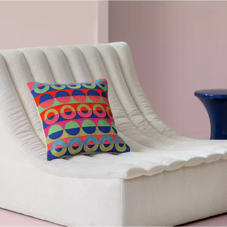 Habitat 60 Ronda Embroidered Cushion by Margo Selby -43x43cm