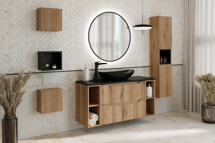 Szafka łazienkowa NOVA 80 cm dąb Coast Evoke blat