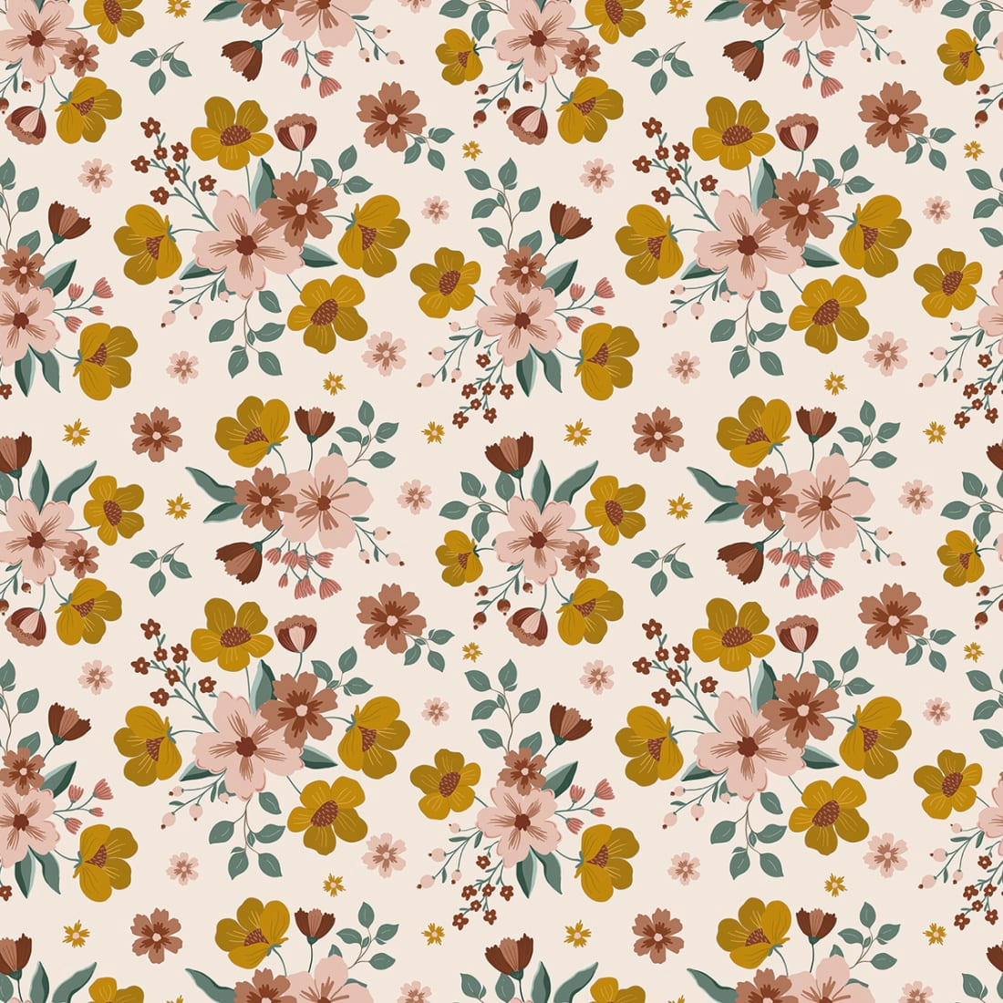 CAPUCINE - Papier peint fall bouquets rose