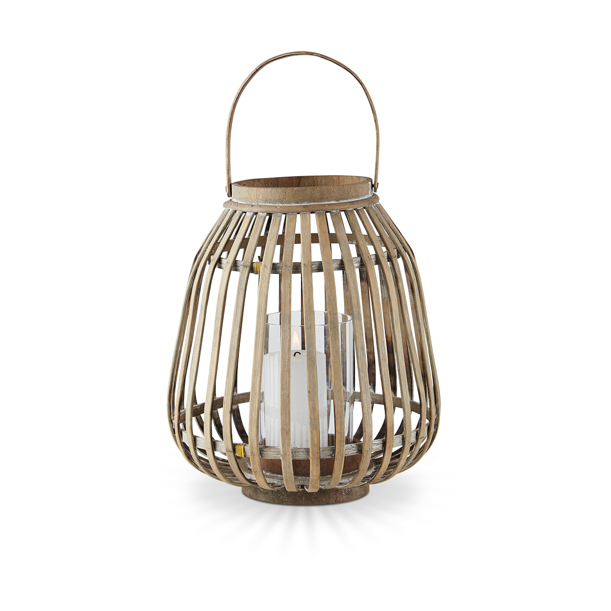 Villa Collection Amas bamboe lantaarn naturel - 25 x 30 cm
