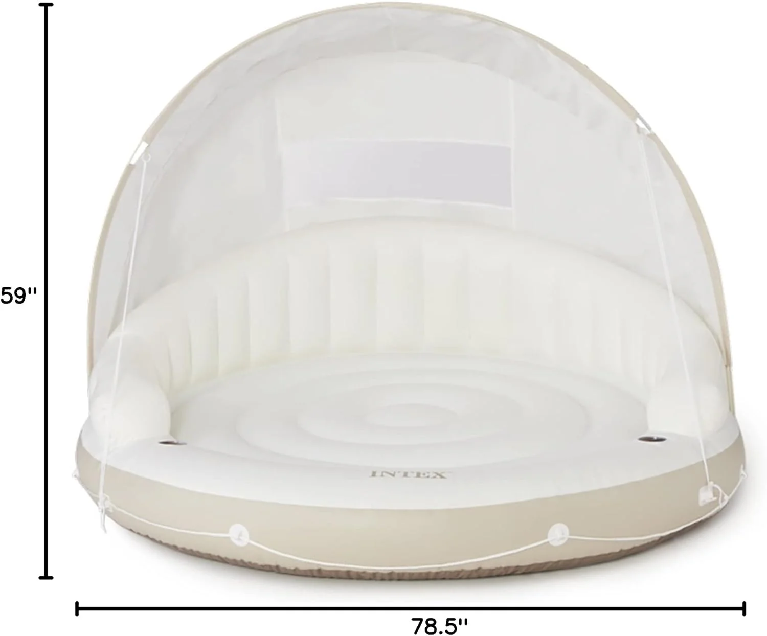 58292EP Canopy Island Inflatable Pool Float: Comfortable Lounge Surface �C Built-in Cup Holders �C Detachable Sunshade �C 440lb Max Weight Capacity �C 78.5 x 59