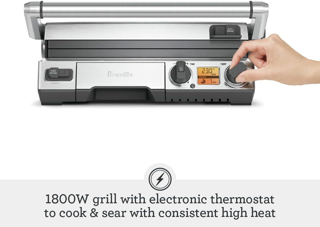 Breville BGR820XL Smart Grill, Brushed Stainless Steel