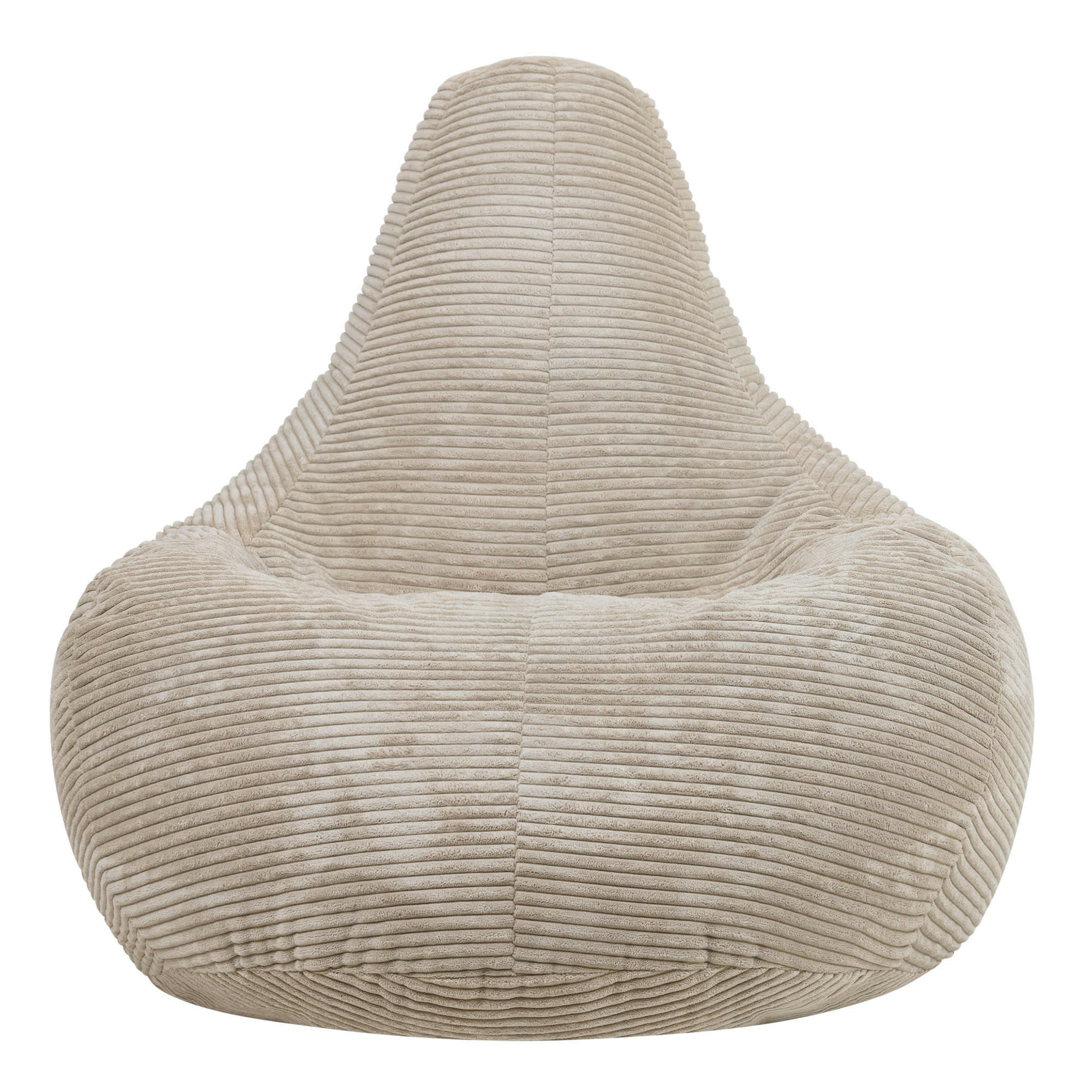 DALTON - Pouf inclinable velours côtelé beige galet