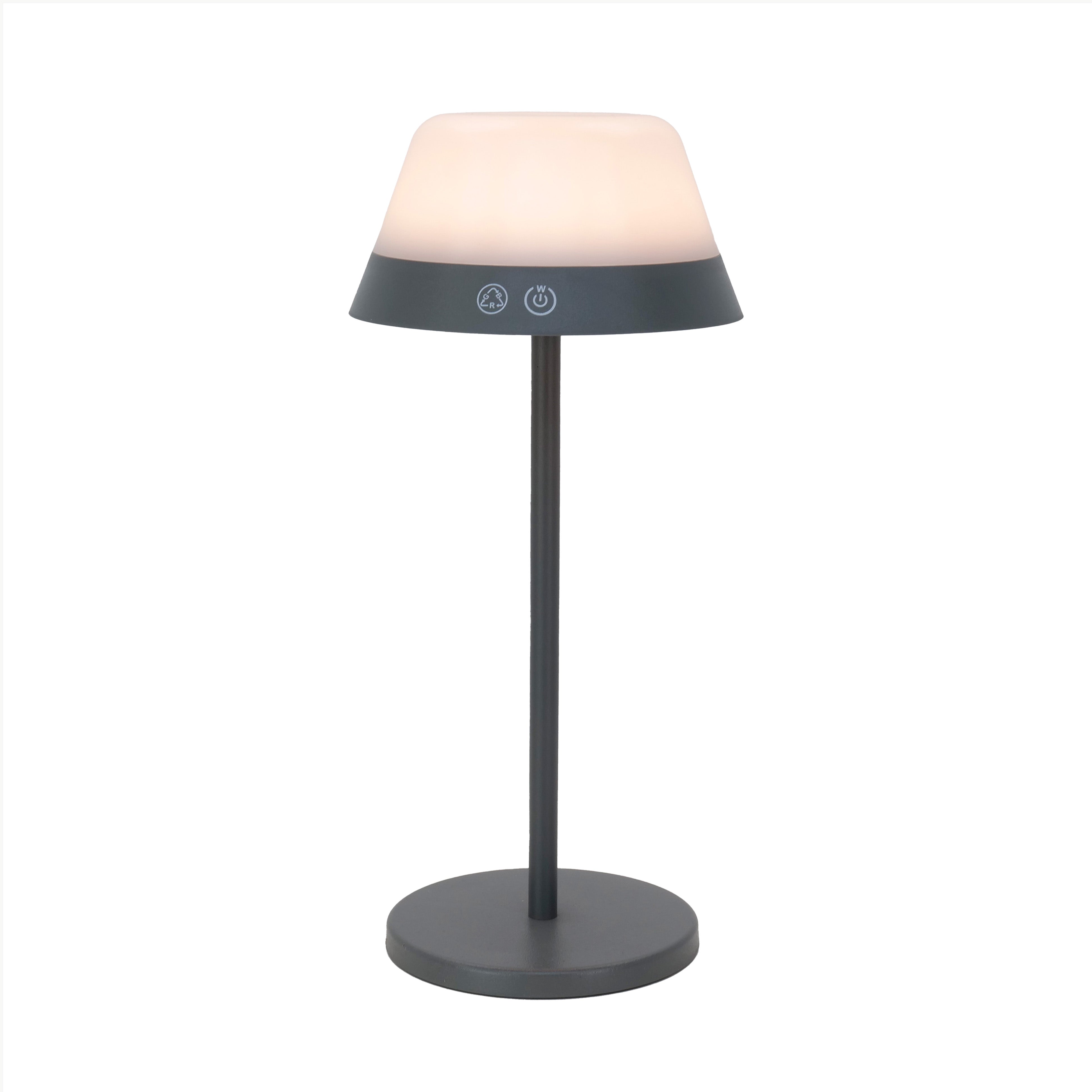EGLO tafellamp Meggiano - draadloos - 32 cm - grijs/wit