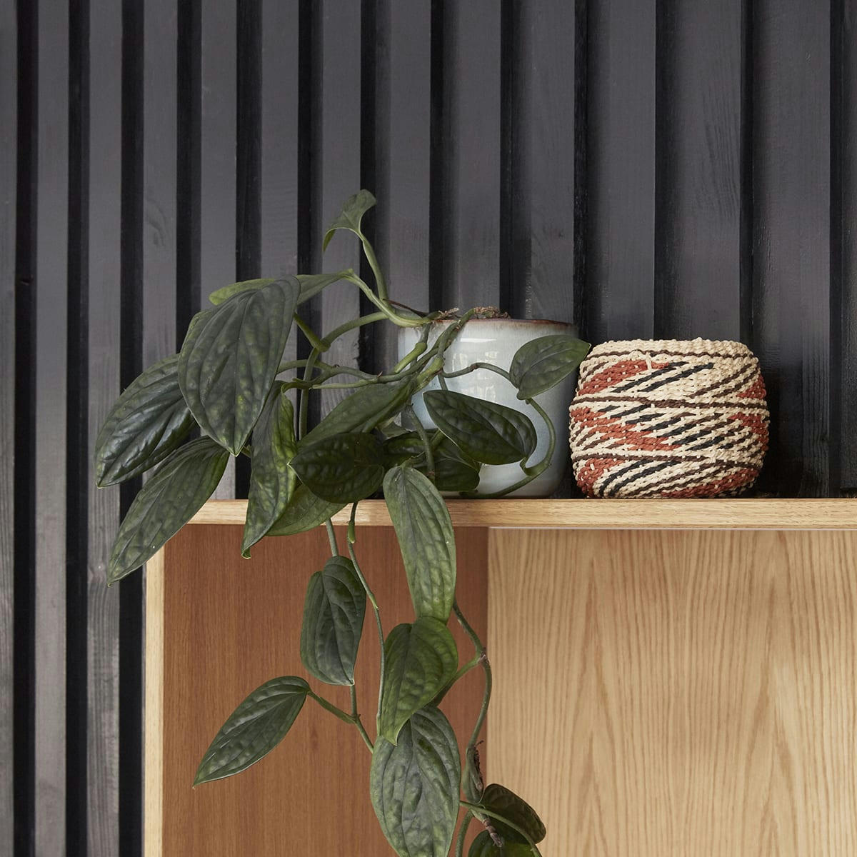 GLAZE - Pot en céramique beige et bleu (x2)