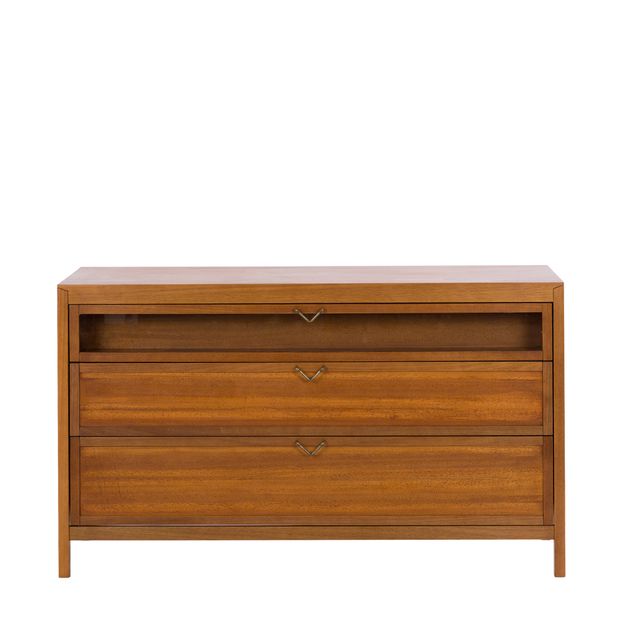 CÔMODA 3 GAVETAS 1,25 M X 45 CM MASCAVO