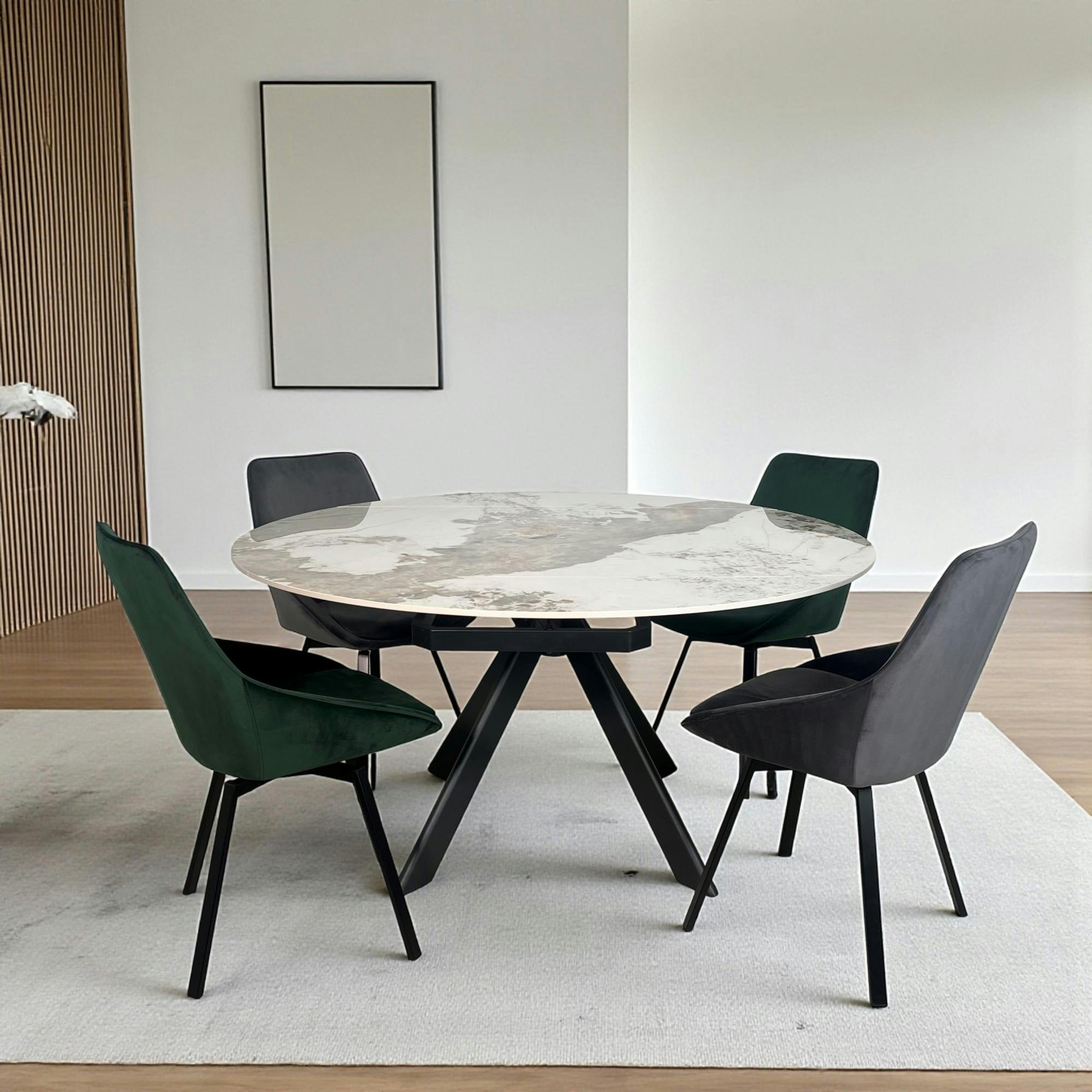 Table céramique extensible - pied central 150 cm LOMBARDIE